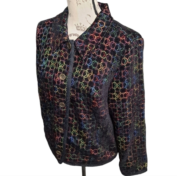 Christopher & Banks Rainbow Tweed Blazer XL Vintage Boho Suit Jacket Lined - Picture 10 of 13
